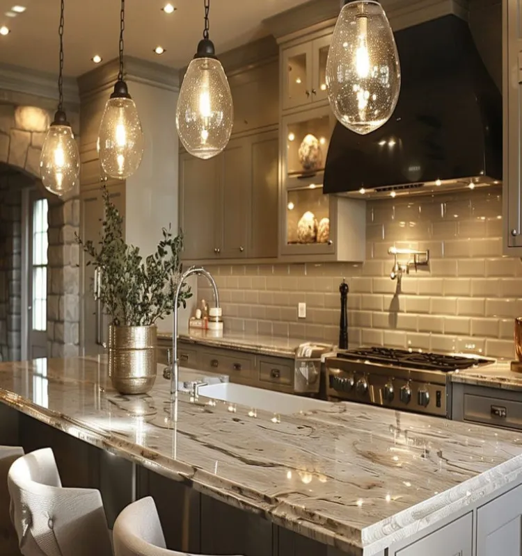 Modern Kitchen With Smart Hanging Lighting