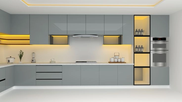 Stainless Steel Modular kitchen cabinets Design